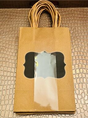 Pack of 10 - 8” Brown Craft Paper Gift Bags with Black Chalkboard Label (NWT)